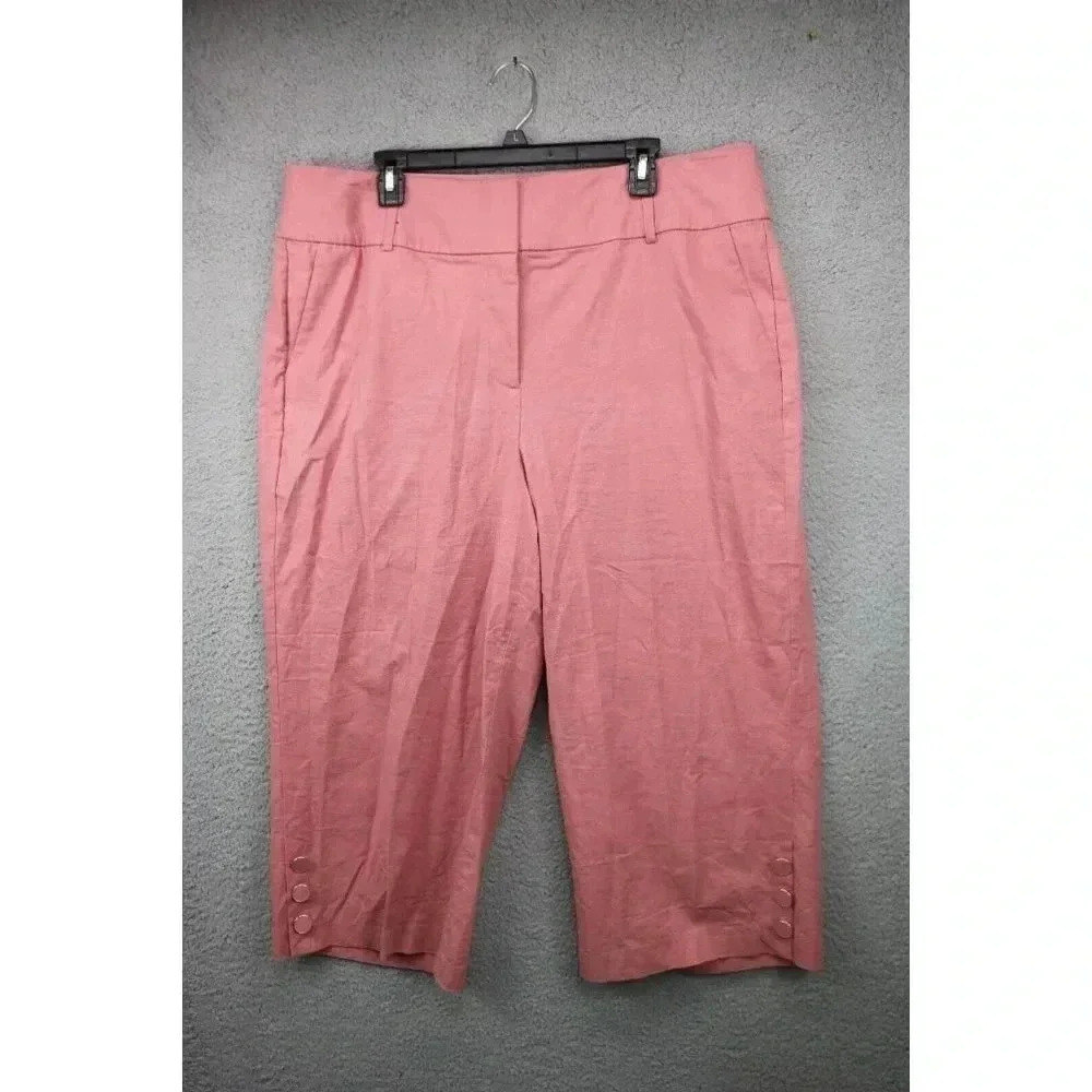 Lane Bryant Women's "The Laney" Linen High Rise Wide Leg Crop Pants-Size 16
